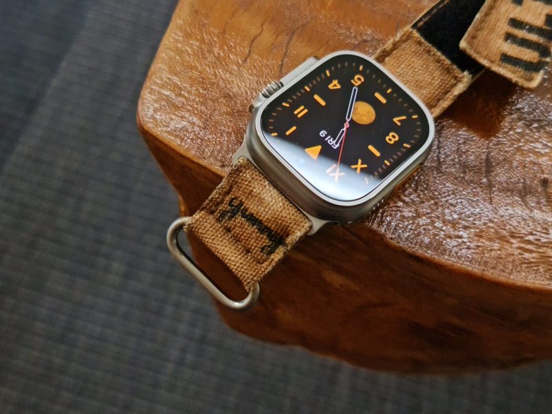Beige Ultra Canvas Strap with Hook & Loop on iWatch by Gunny Straps