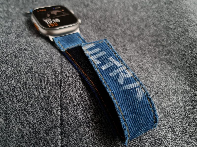 Blue Jeans Ultra Canvas Strap with Hook & Loop on iWatch by Gunny Straps