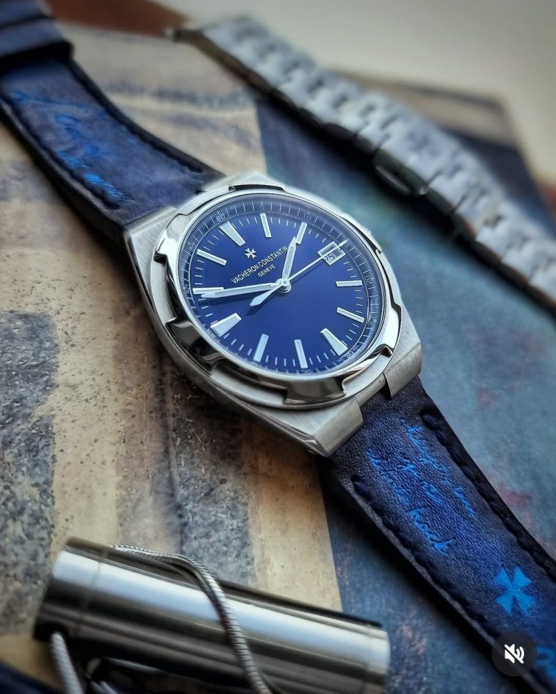 Blue Patina Scritto strap for Vacheron Constantin 4500