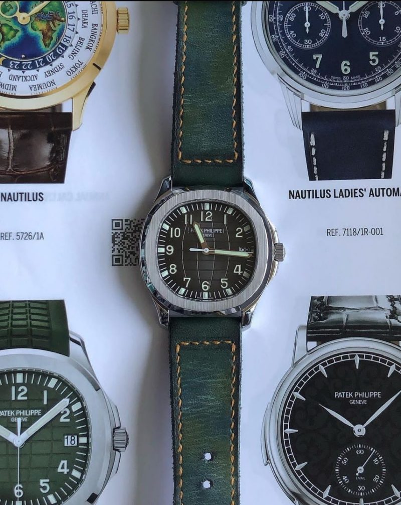 Mission Possible 6 Leather Strap on Patek Philippe Aquanaut by Gunny Straps