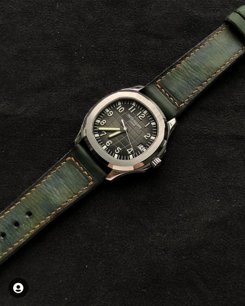 Mission Possible 6 Leather Strap on Patek Philippe Aquanaut by Gunny Straps