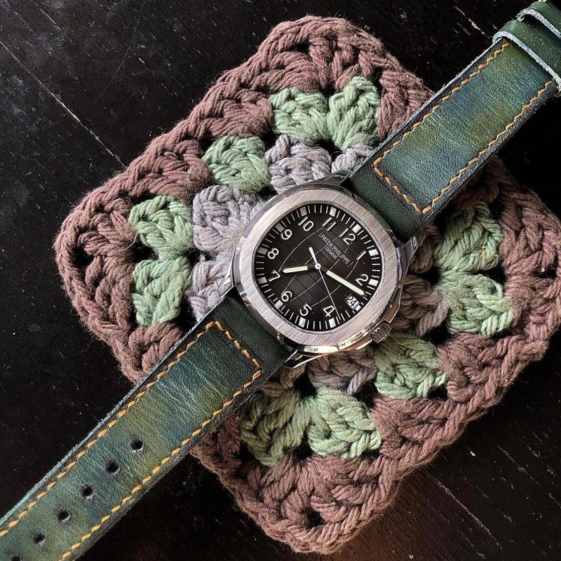 Mission Possible 6 Leather Strap on Patek Philippe Aquanaut by Gunny Straps