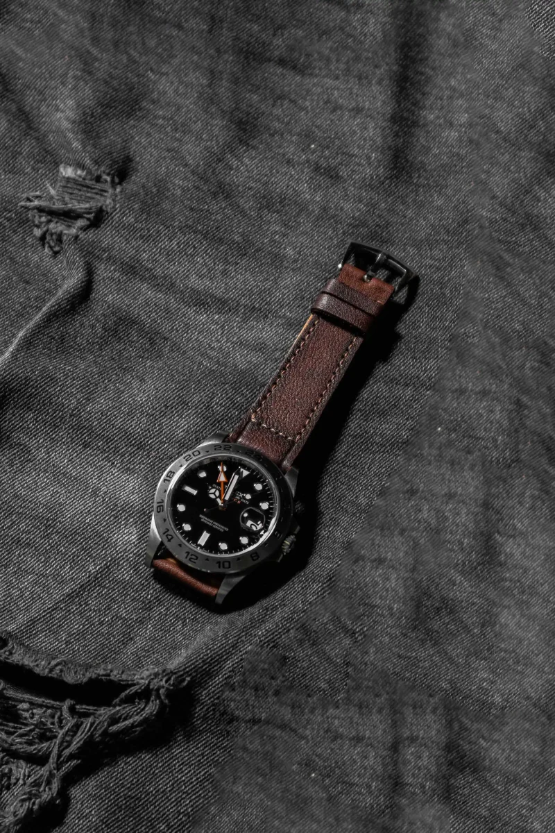 Little Caitlin 4 Strap on Rolex Explorer II by Gunny Straps