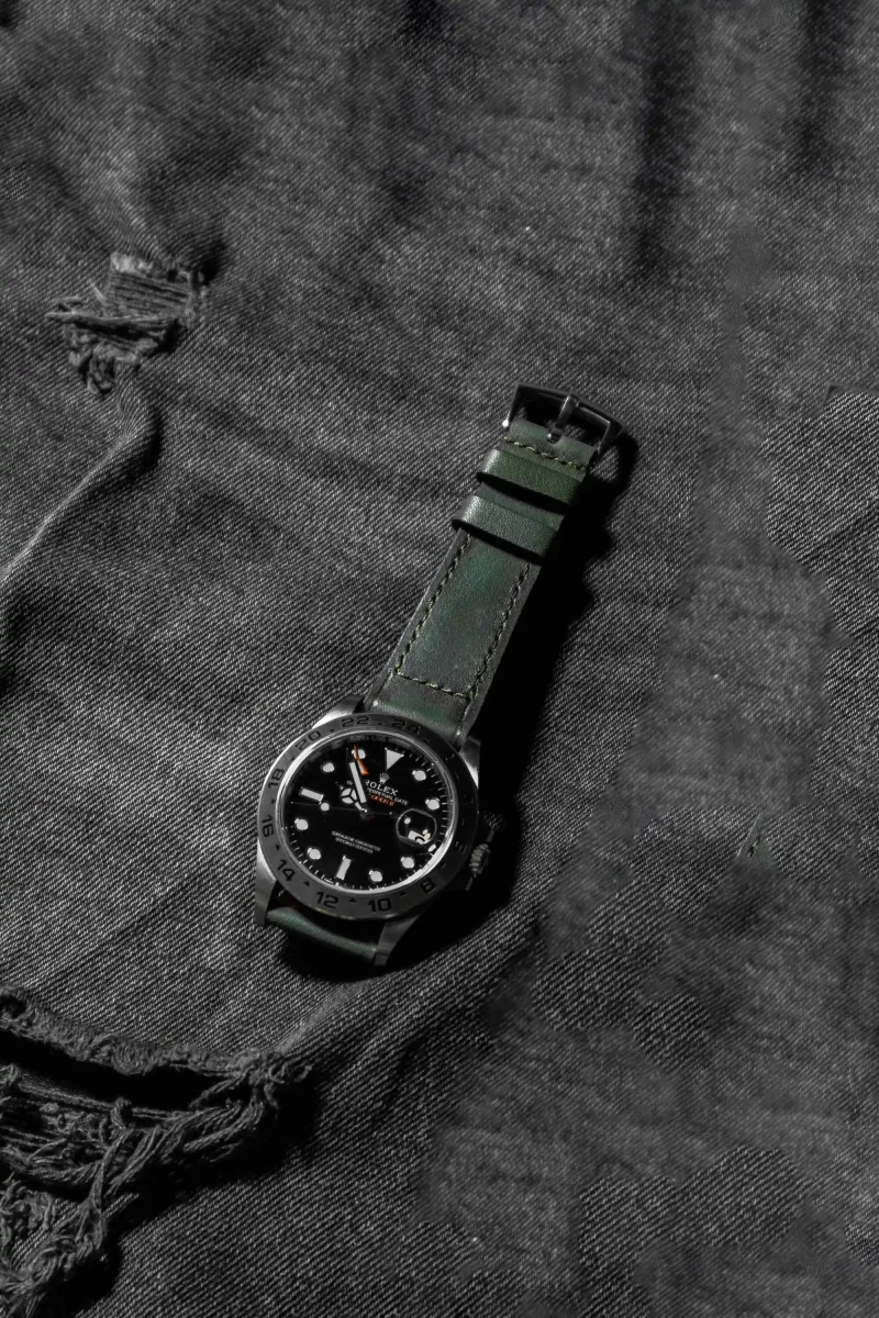 Little Caitlin 7 Strap on Rolex Explorer II by Gunny Straps