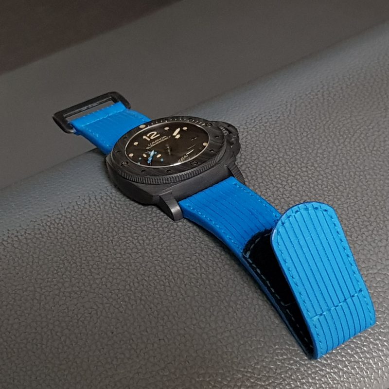 Flight Eagle Blue Strap on Panerai Luminor Submersible by Gunny Straps