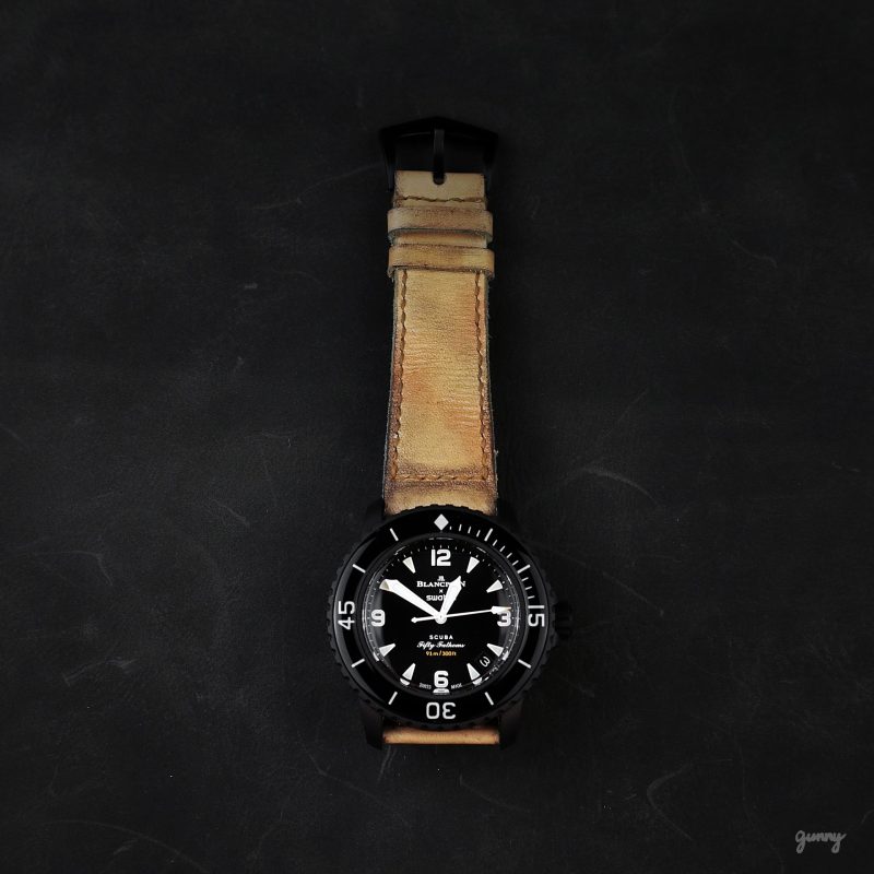 Mission Possible 4 (MP 4) Strap on Blancpain Swatch by Gunny Straps