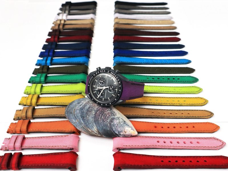 Kevlar Patina Straps Collection on Omega Moonswatch by Gunny Straps