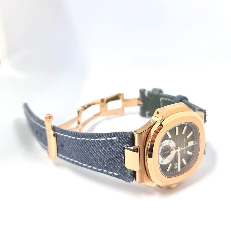opaline blue denim Strap on patek philippe 5980 FF 01