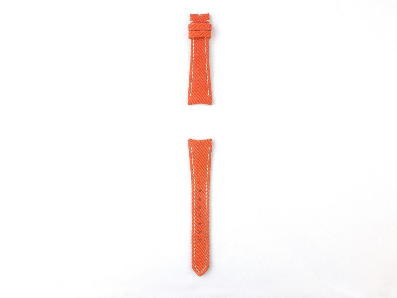 Orange Denim Strap For Omega