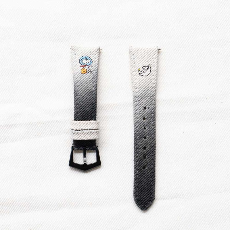 White Black Denim Two Tone Snoopy Strap by Gunny Straps