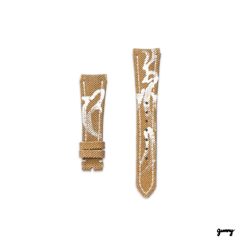Light Brown (Beige) Calli Denim Strap by Gunny Straps