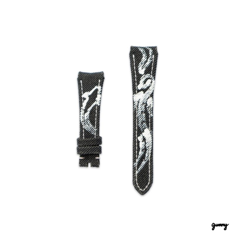 Black Calli Denim Watch Strap by Gunny Strap