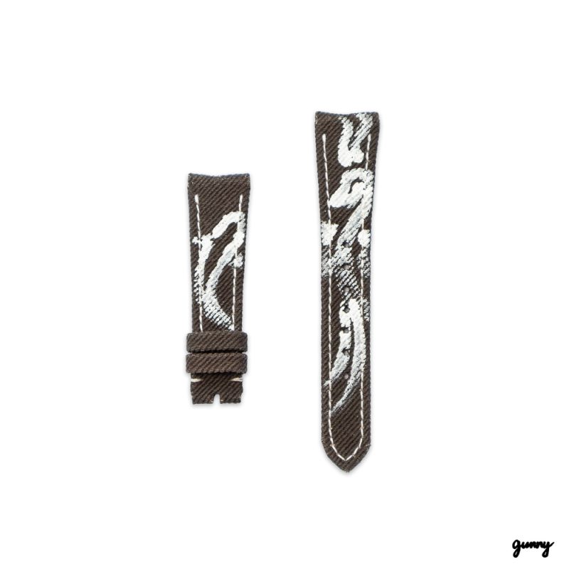 Dark Brown Calli Denim Watch Strap by Gunny Strap