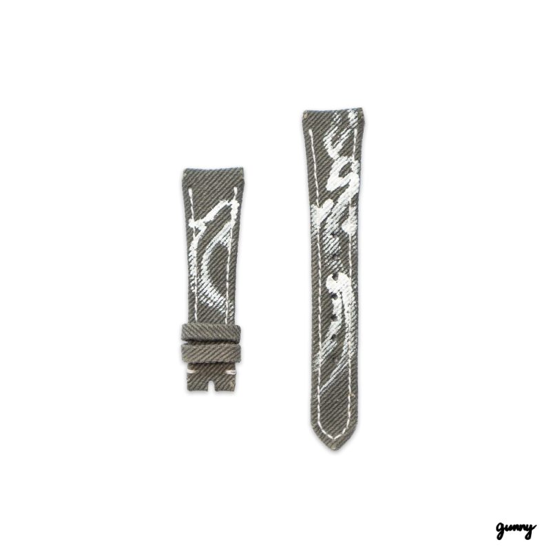 Grey Calli Denim Watch Strap by Gunny Strap