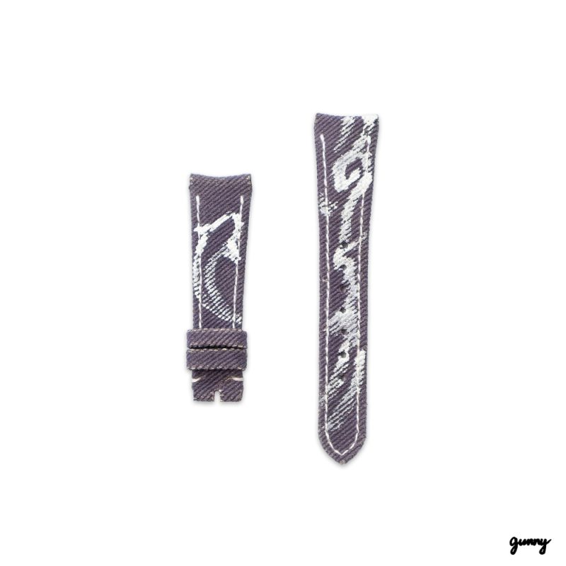 Purple Calli Denim Watch Strap by Gunny Strap
