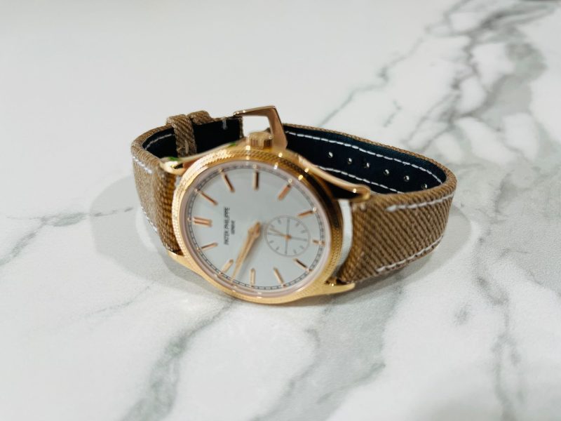 Light Brown Denim Strap on Patek Philippe 6119R