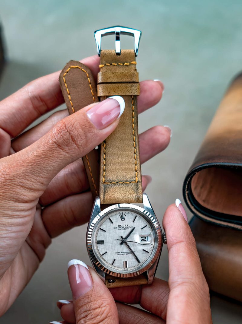 Little Caitlin 1 Leather Strap on Rolex Datejust by Gunny Straps