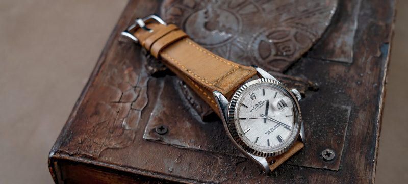 Little Caitlin 1 Leather Strap on Rolex Datejust by Gunny Straps