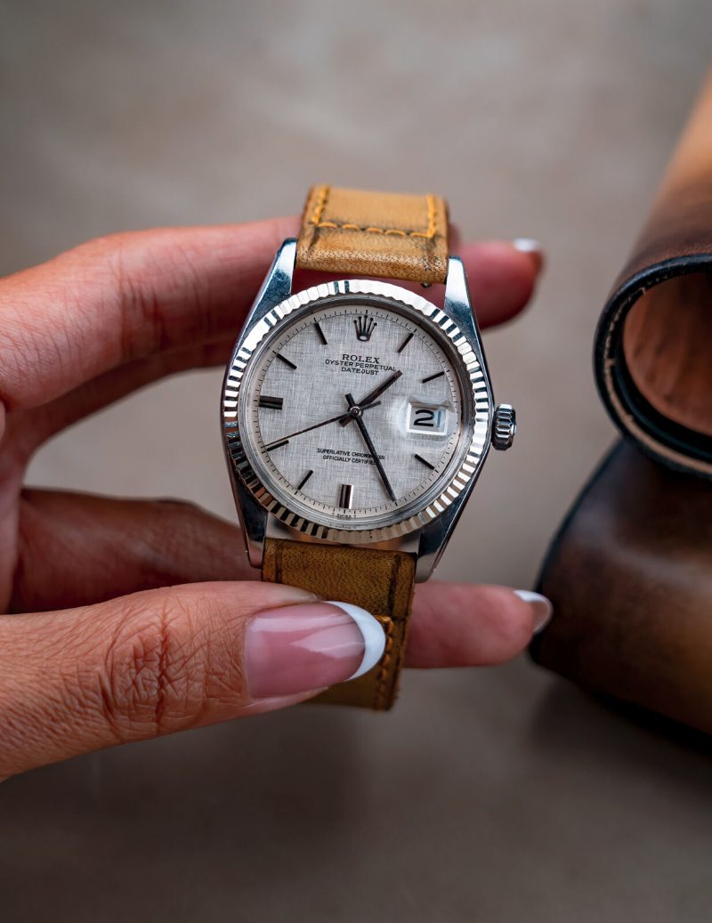 Little Caitlin 1 Leather Strap on Rolex Datejust by Gunny Straps