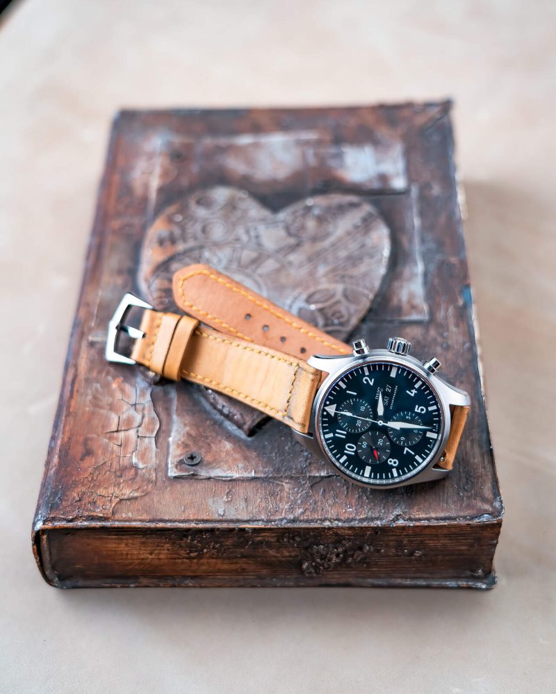 Little Caitlin 2 Leather Strap on IWC Watch by Gunny Straps