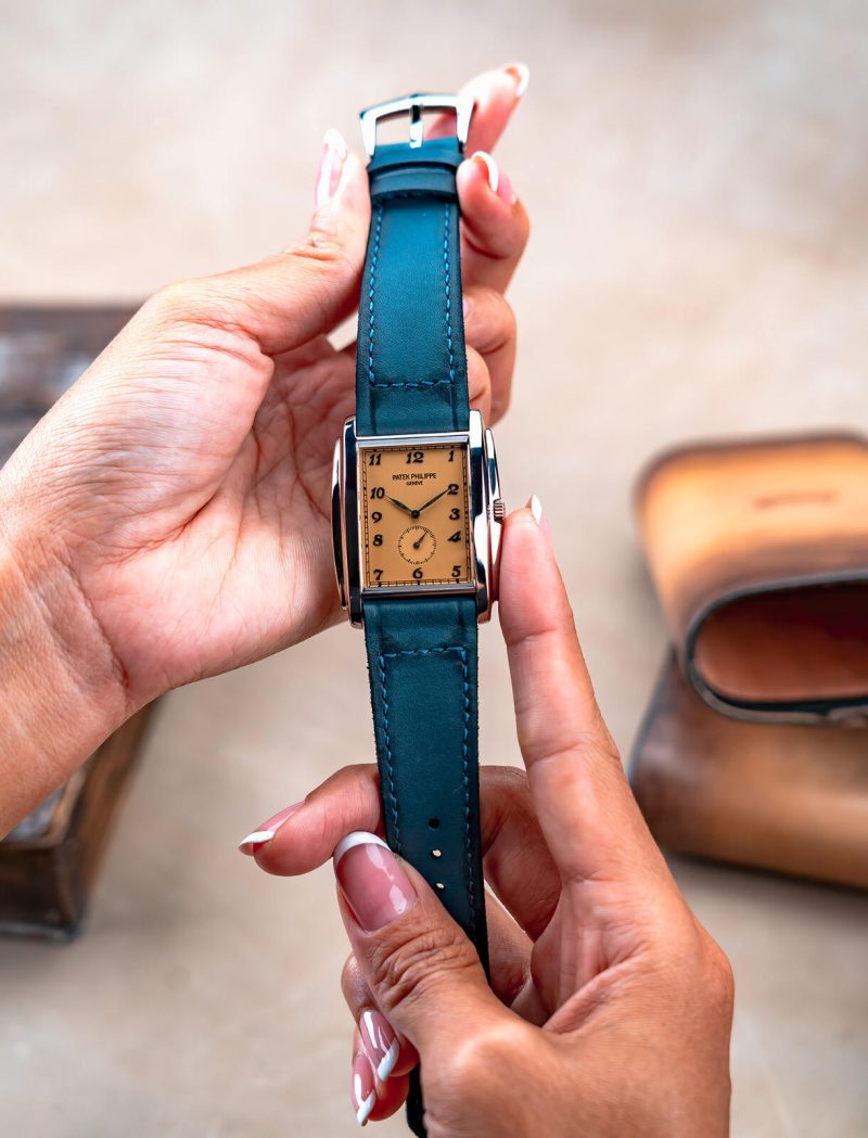 Little Caitlin 6 Leather Strap on Patek Philippe by Gunny Straps