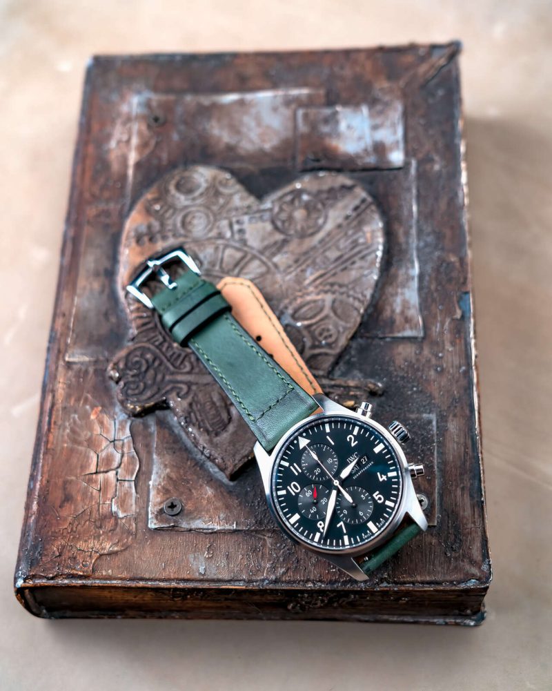 Little Caitlin 7 Leather Strap on IWC Watch by Gunny Straps