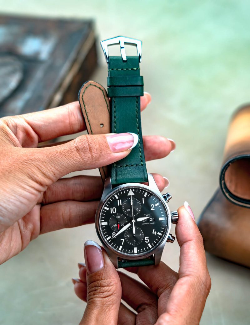 Little Caitlin 7 Strap on IWC Watch by Gunny Straps