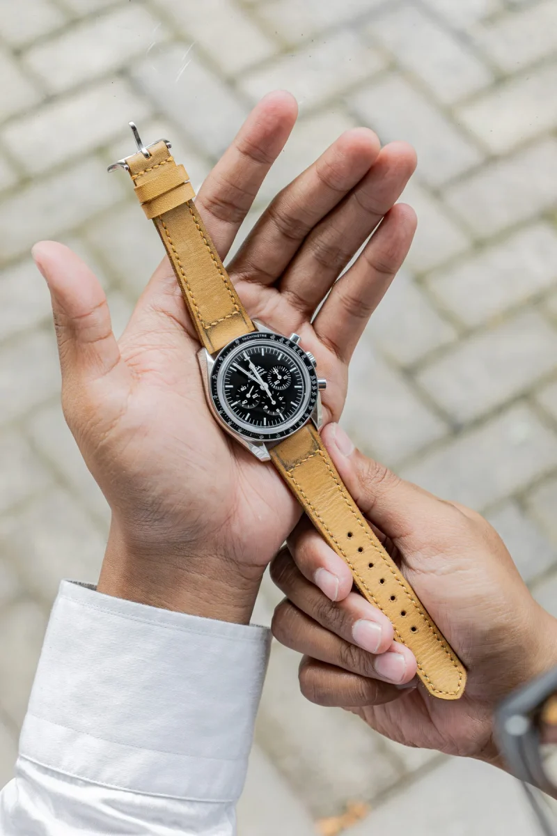 Little Caitlin 1 Strap on Omega Speedmaster by Gunny Straps