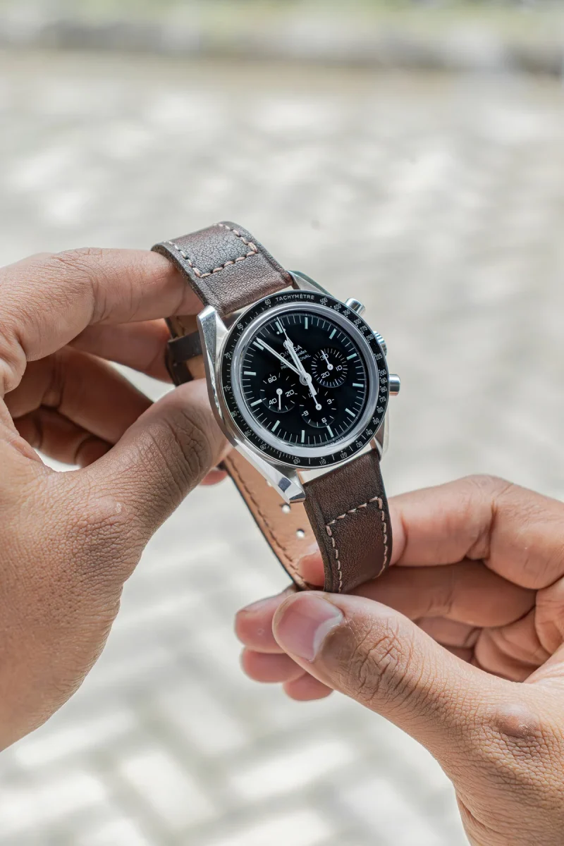 Little Caitlin 4 Strap on Omega Speedmaster by Gunny Straps