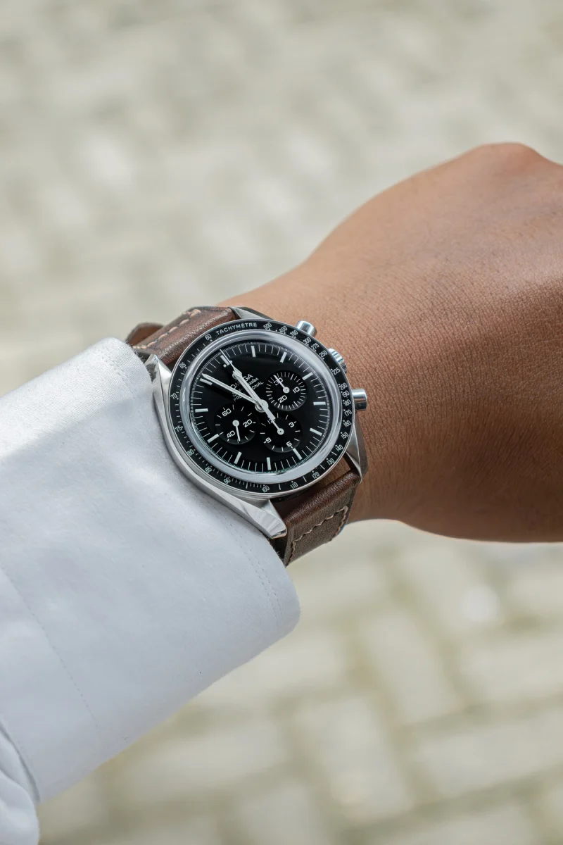 Little Caitlin 4 Strap on Omega Speedmaster by Gunny Straps