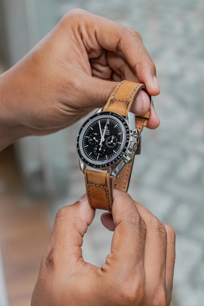 Little Caitlin 2 on Omega Speedmaster by Gunny Straps