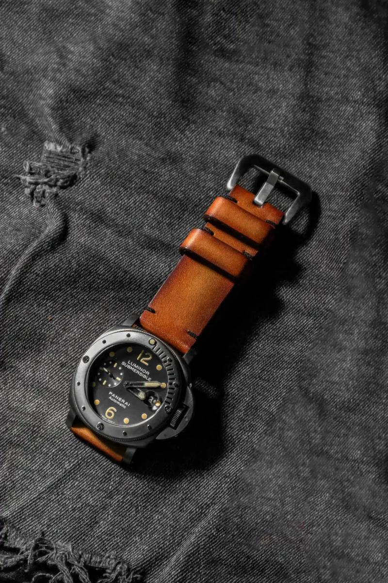 2010 Minimalist Stitch Strap on Panerai PAM 106 by Gunny Straps