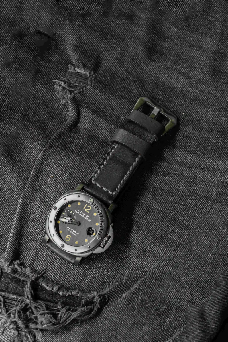 Arillo Grey Strap on Panerai PAM 106 by Gunny Straps