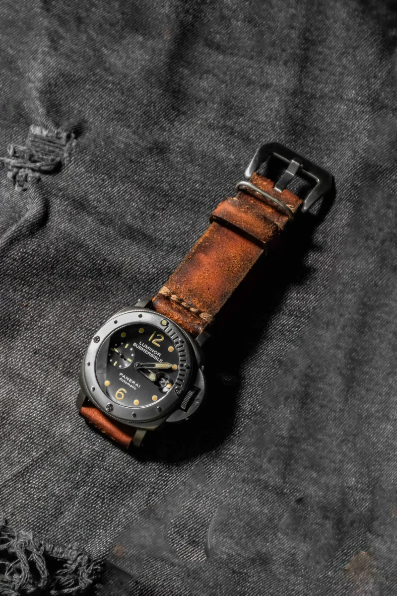 Jampood Strap on Panerai PAM 106 by Gunny Straps