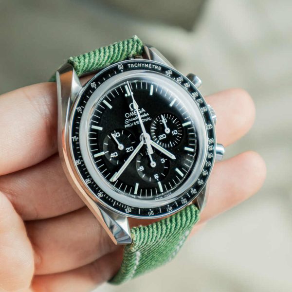 Green Denim Strap For Omega Speedmaster by Gunny Straps
