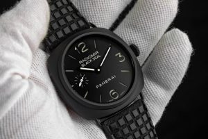 Extreme Chessboard Black Strap on Panerai Radiomir Black Seal by Gunny Straps
